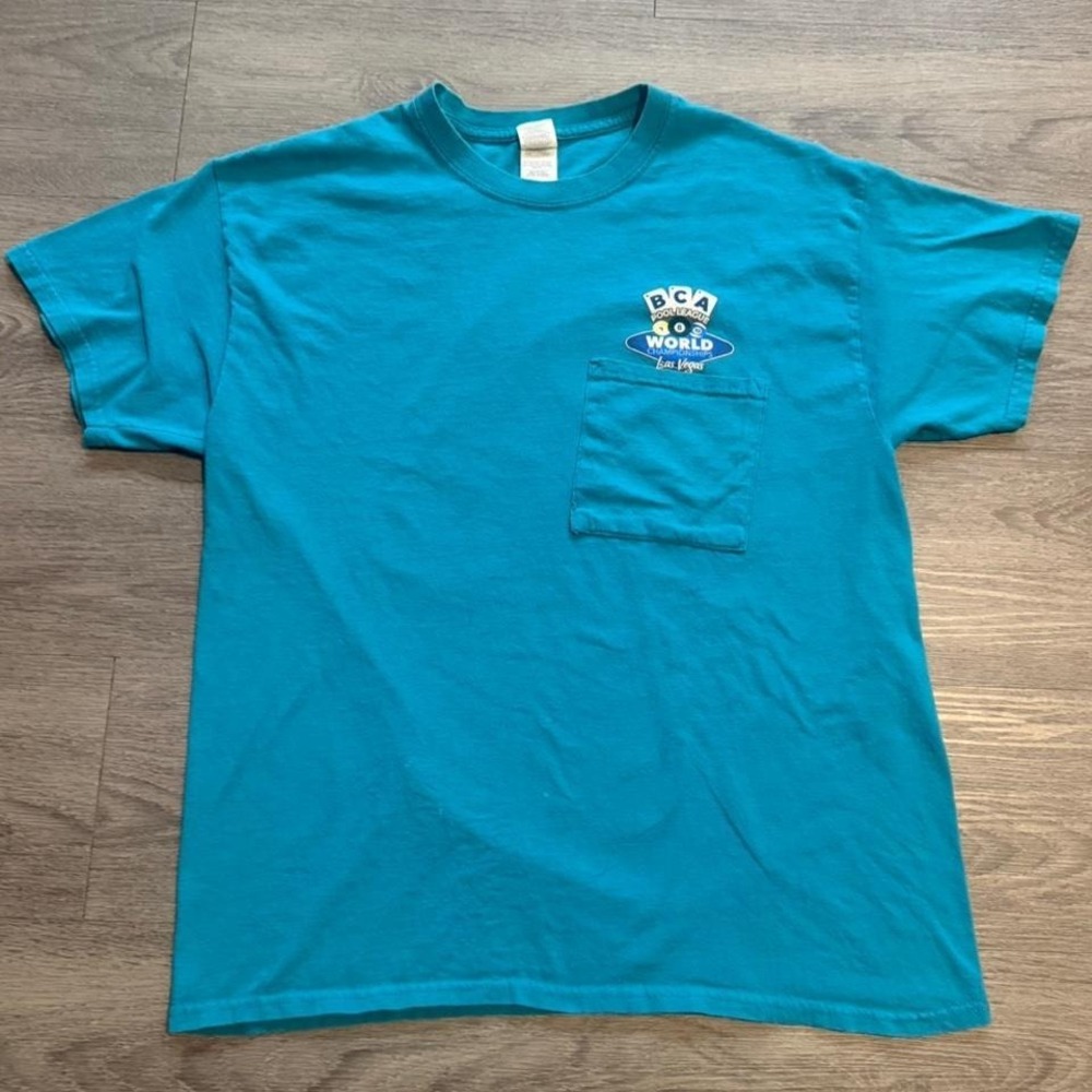 2019 Las Vegas BCA Pool League World Championships Pocket Tee Large Teal